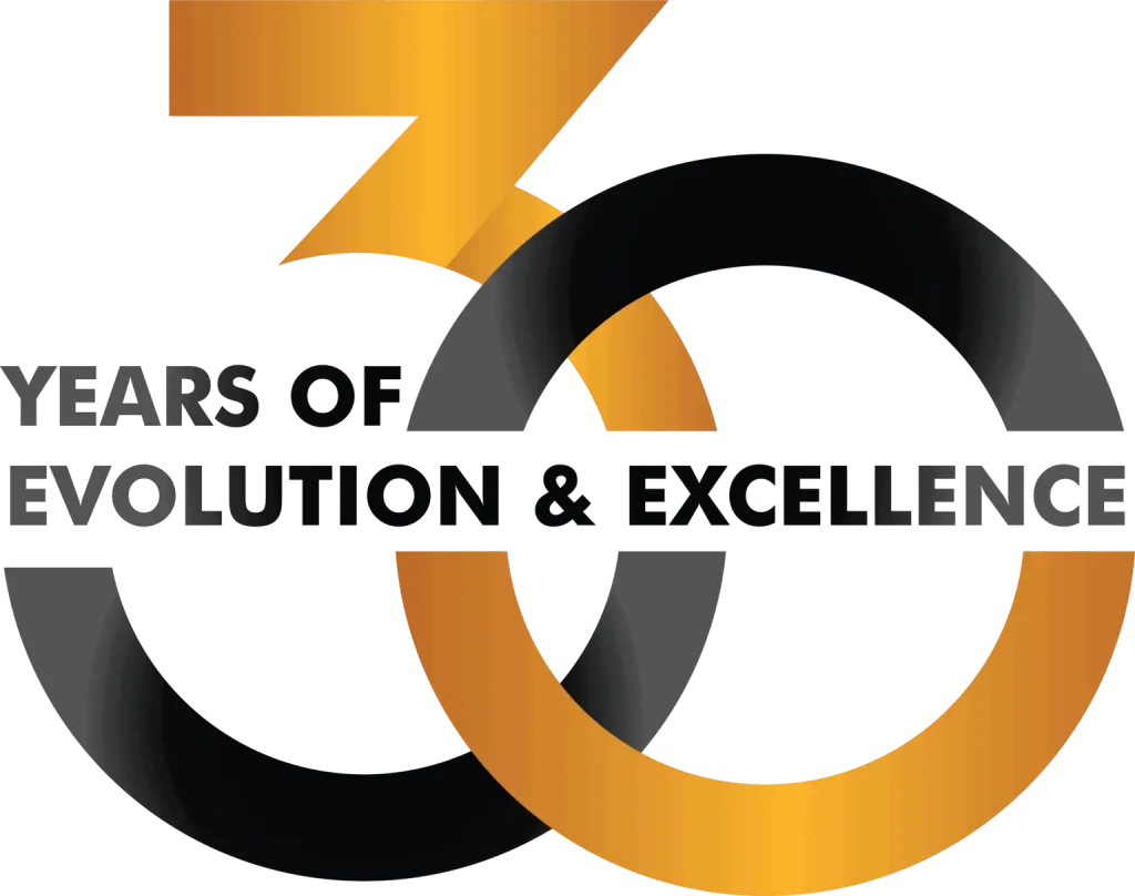 30 years evolution and excellence anniversary logo